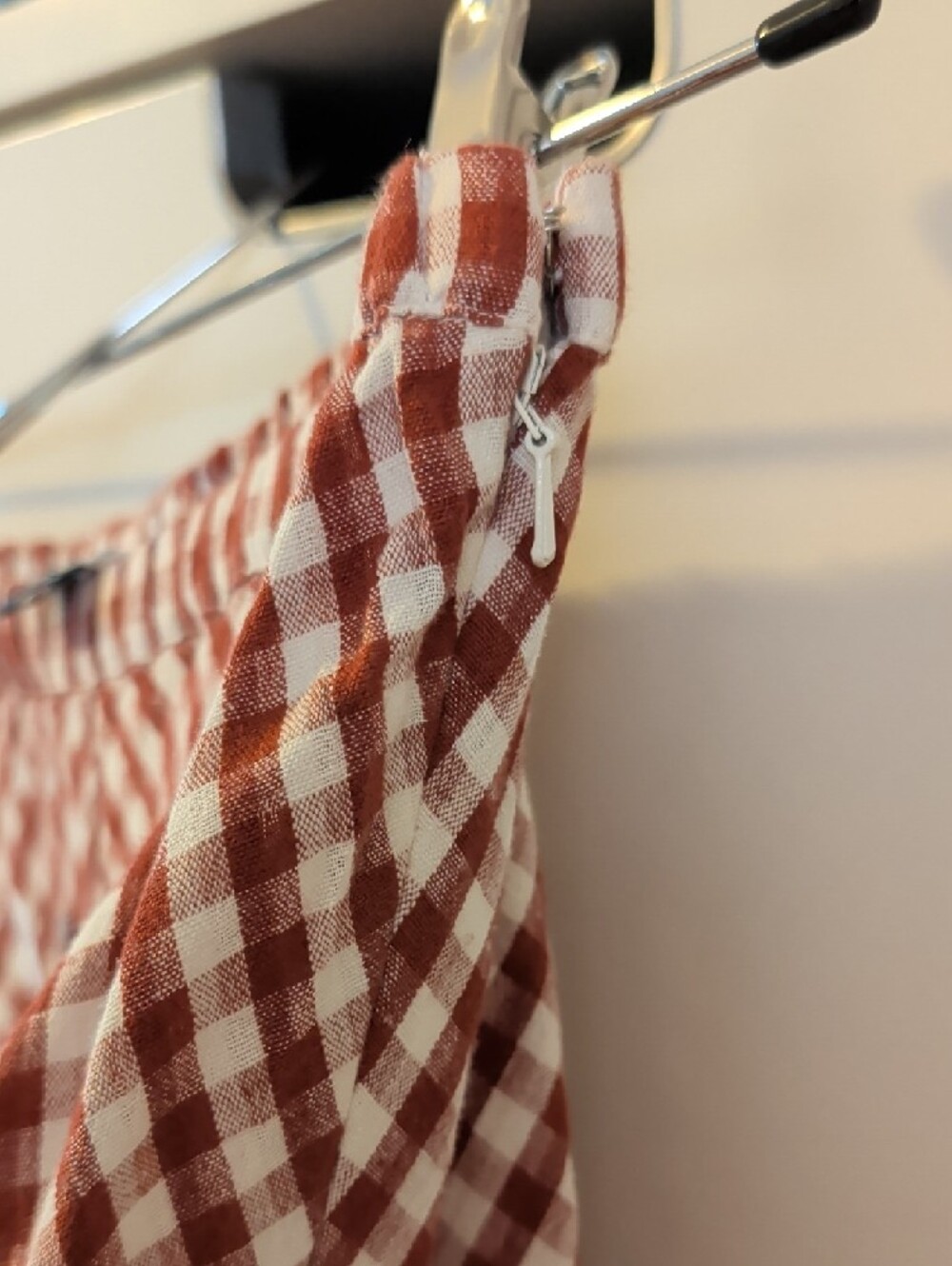 NWT American Eagle-Linen Blend Gingham Midi Skirt-XS - Picture 4 of 5